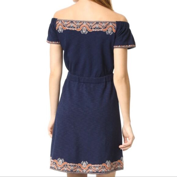 Tory Burch Nell Blue Embroidered Dress Large - Picture 3 of 12